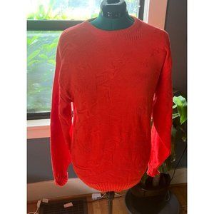 70s Vintage Orange Oversized Long-Sleeve Woven Sweater Pat Magee's Surf Style